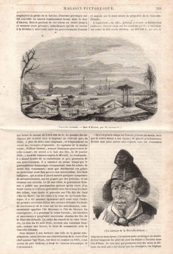 Face Tattoos-1864 New Zealand Tattooed Chief New Zealand, Akaroa Bay