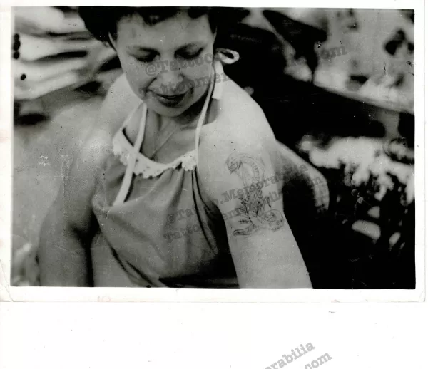 Original Bernard Kobel Photograph Tattooed Woman