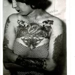 Original Bernard Kobel Photograph Tattooed Woman Chest Tattoos Vintage