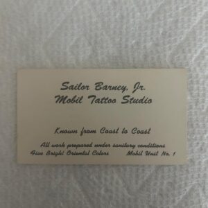 Sailor Barney Jr Tattoo Card