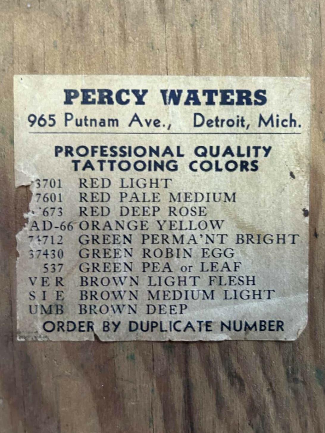 Percy Waters 1930‘s Tattoo Artist Complete Travel Kit