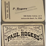 Paul Rogers Tattoo Artist Business Cards (2) Vintage 