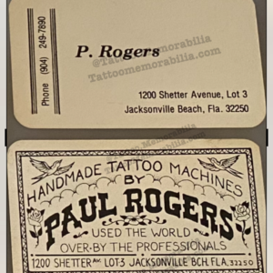 Paul Rogers Tattoo Artist Business Cards (2) Vintage