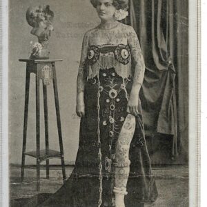 Djita Salomé Tattooed Lady- Antique Real Picture Postcard RPPC Circus Sidesshow