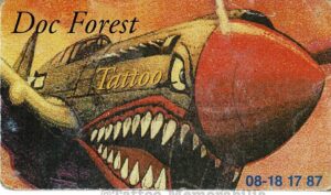 1980s Doc Forest Vintage Tattoo Business Card