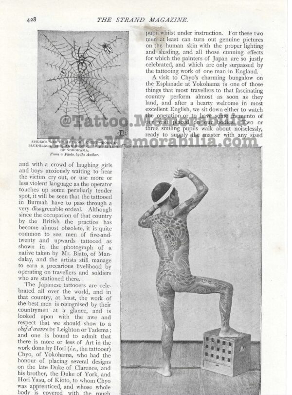 1897 Rare Original Article on Tattooing "Pictures on the Human Skin" Strand Magazine