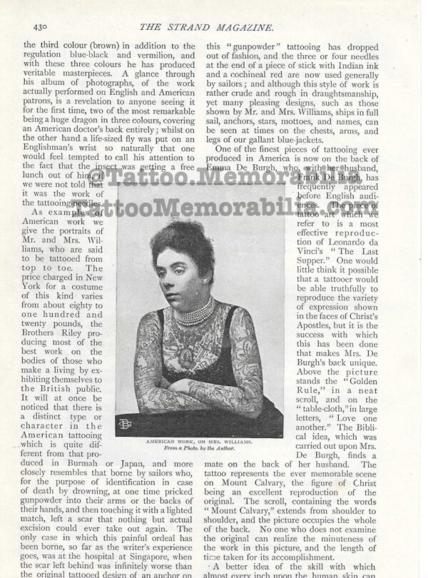 1897 Rare Original Article on Tattooing "Pictures on the Human Skin" Strand Magazine