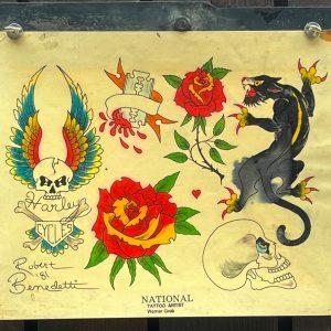Vintage Tattoo Flash National Tattoo Supply-Tattoo Artist Robert Benedetti