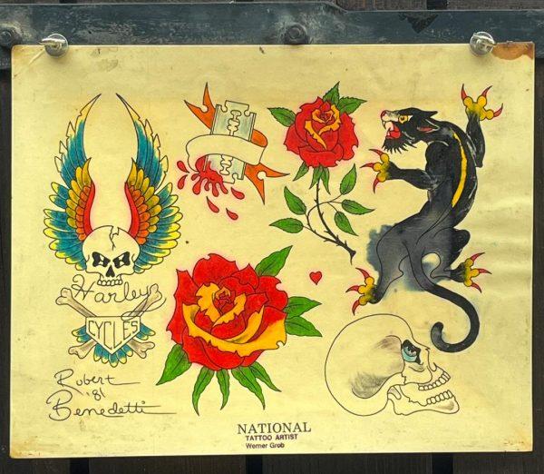 Vintage Tattoo Flash National Tattoo Supply-Tattoo Artist Robert Benedetti