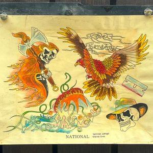 Vintage Tattoo Flash National Tattoo Supply-Tattoo Artist Robert Benedetti