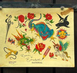 Vintage Tattoo Flash National Tattoo Supply-Tattoo Artist Robert Benedetti