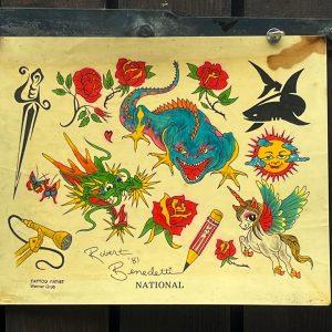 Vintage Tattoo Flash National Tattoo Supply-Tattoo Artist Robert Benedetti