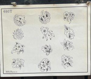 Vintage Tattoo Flash 693T Flower Tattoo Designs-Spaulding & Rogers