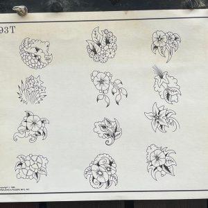 Vintage Tattoo Flash 693T Flower Tattoo Designs-Spaulding & Rogers