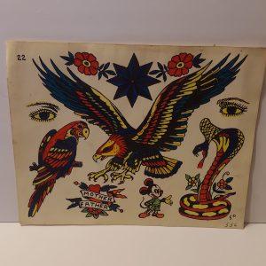 Vintage Tattoo Flash Sheet