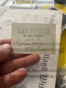 Doc Forbes Tattoo Artist Business Card