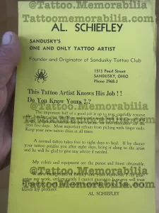 Al Schiefley Vintage Tattoo Studio Flyer