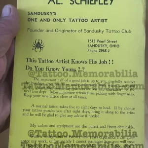 Al Schiefley Vintage Tattoo Studio Flyer