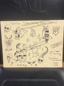 1984 Houston Tattoo Convention Original Tattoo Flash Sheet