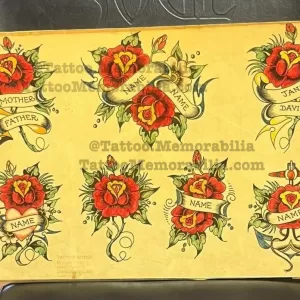 Vintage 1979 Graham Townsend Production Tattoo Flash Sheet