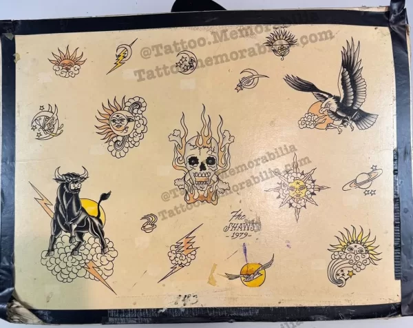 Vintage Tattoo Flash 1979 Bob Shaw & Sons Hand Painted-Original Tattoo Flash Sheet