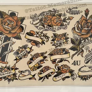 Sailor Jerry-Original Tattoo Flash Sheet 1965