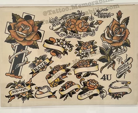 Sailor Jerry-Original Tattoo Flash Sheet 1965