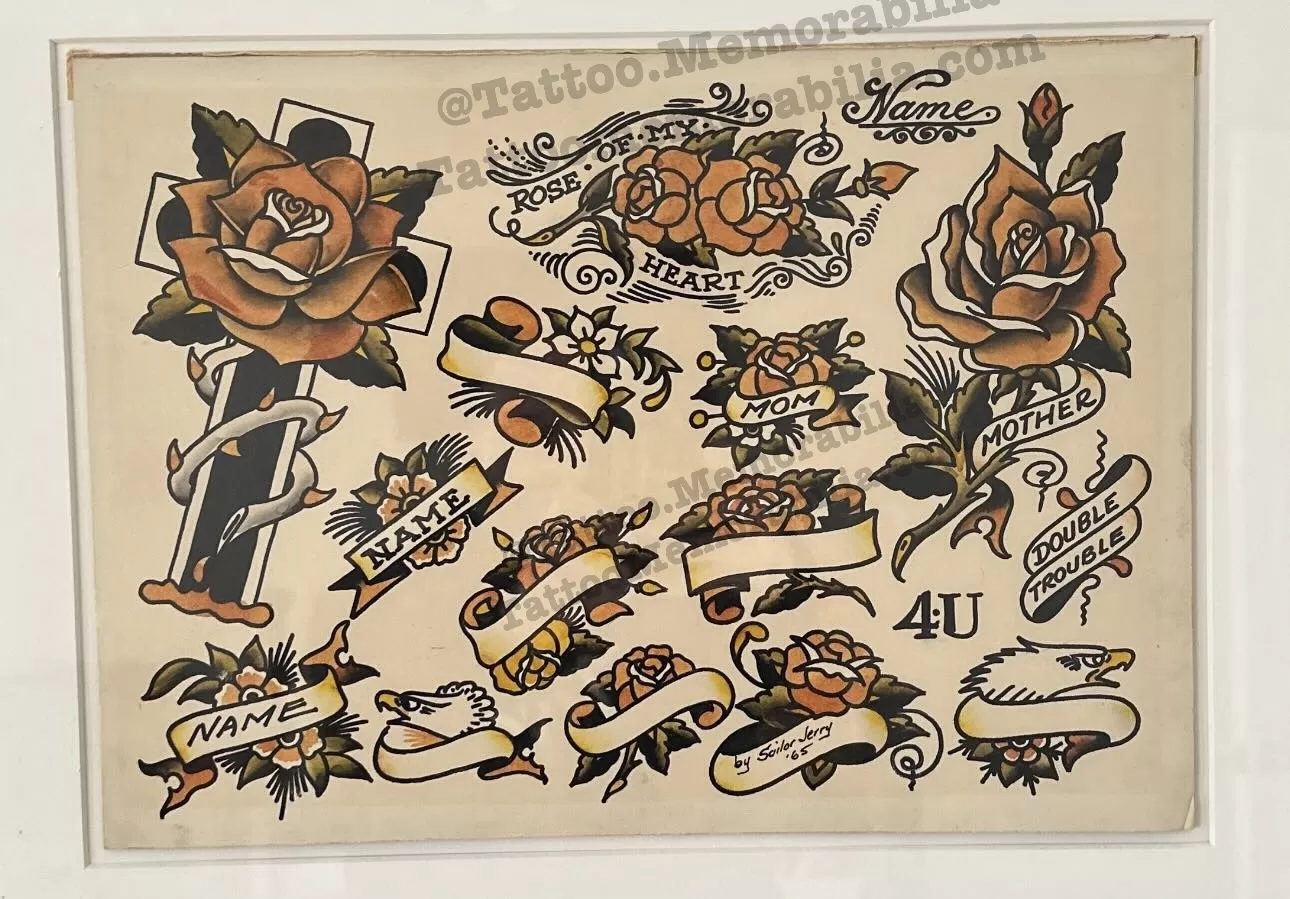 Sailor Jerry-Original Tattoo Flash Sheet 1965