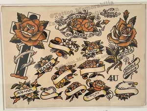 Sailor Jerry-Original Tattoo Flash Sheet 1965