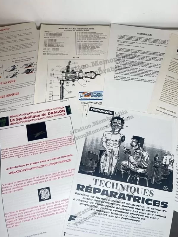 Vintage 1990’s Jet France Tattoo Kit Documents