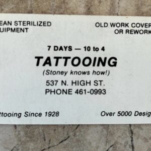 Stoney Tattoo Artist Business Card-Stoney knows how