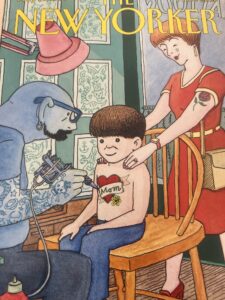 Vintage New Yorker Magazine 1993 Cover Only -Tattooing