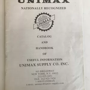 Unimax Tattoo Supply Catalog 1996 NYC