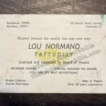 Lou Normand Vintage Tattoo Business Card