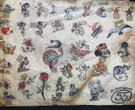 Vintage Bert Grimm Tattoo Flash