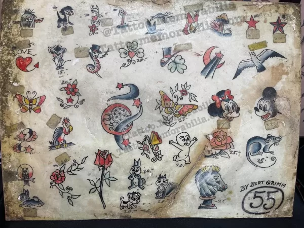 Vintage Bert Grimm Tattoo Flash