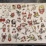 Vintage Zeis 1950’s Colored Production Tattoo Flash