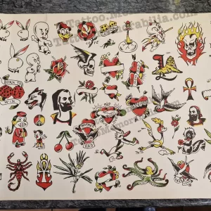 Vintage Zeis 1950’s Colored Production Tattoo Flash