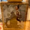 NORMAN ROCKWELL'S THE TATTOOIST EMPTY 11" GOLD KENTUCKY BOURBON DECANTER BOTTLE
