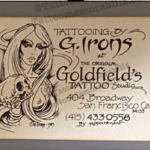 Greg Irons Tattoo Artist Business Card 1980‘s