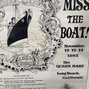 1982 Queen Mary Tattoo Convention Poster drawn by Greg Irons