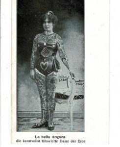 Artistic Tattooed Lady of the World- Antique Postcard