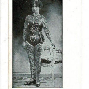 Artistic Tattooed Lady of the World- Antique Postcard