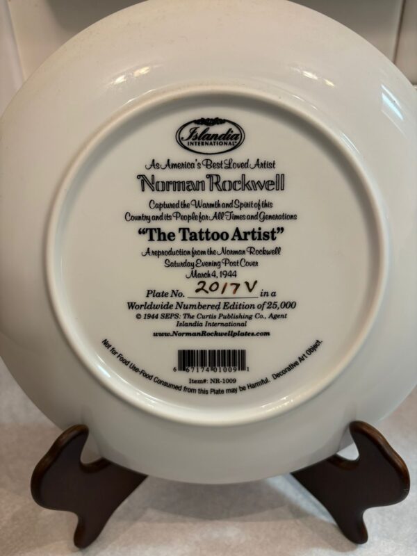 Norman Rockwell The Tattooist Collectors Plate-Rare