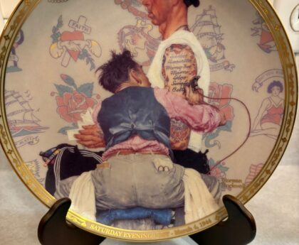 Norman Rockwell The Tattooist Collectors Plate-Rare