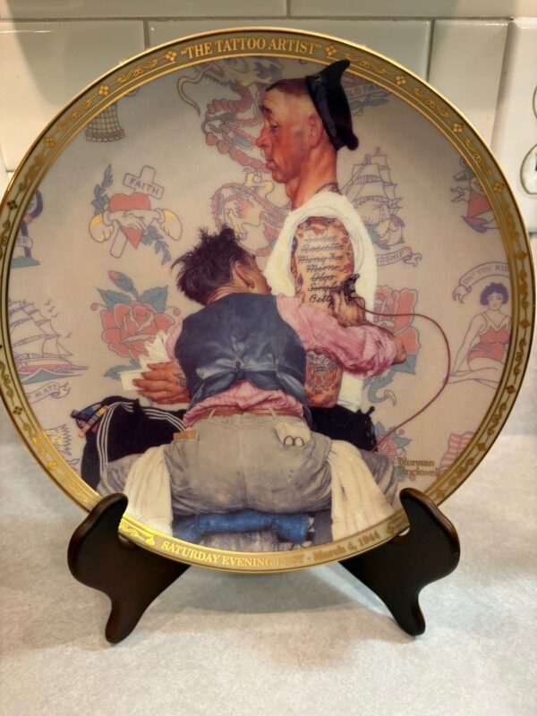 Norman Rockwell The Tattooist Collectors Plate-Rare