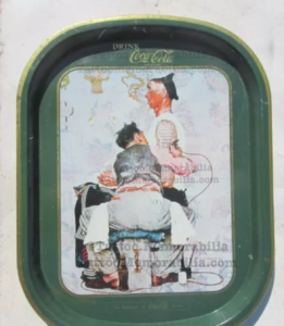 Vintage 1960’s Coca Cola Serving Tray featuring Norman Rockwell’s famous Saturday Evening Post magazine cover "The Tattooist" 