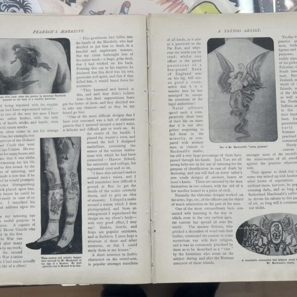 Antique original article on Tattooing from Pearsons Magazine 1902