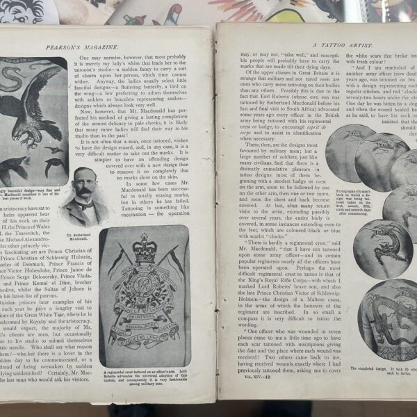 Antique original article on Tattooing from Pearsons Magazine 1902