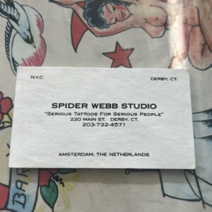 Spider Webb Tattoo Artist Business Card